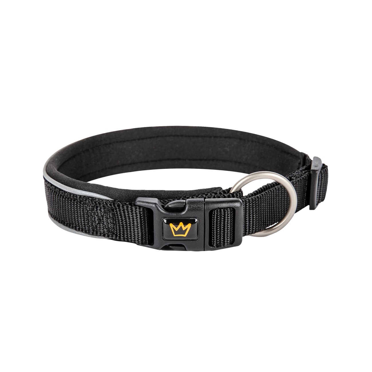 Rudelkönig Hundehalsband - Gepolstertes Halsband Paola schwarz 25 cm, 30 cm