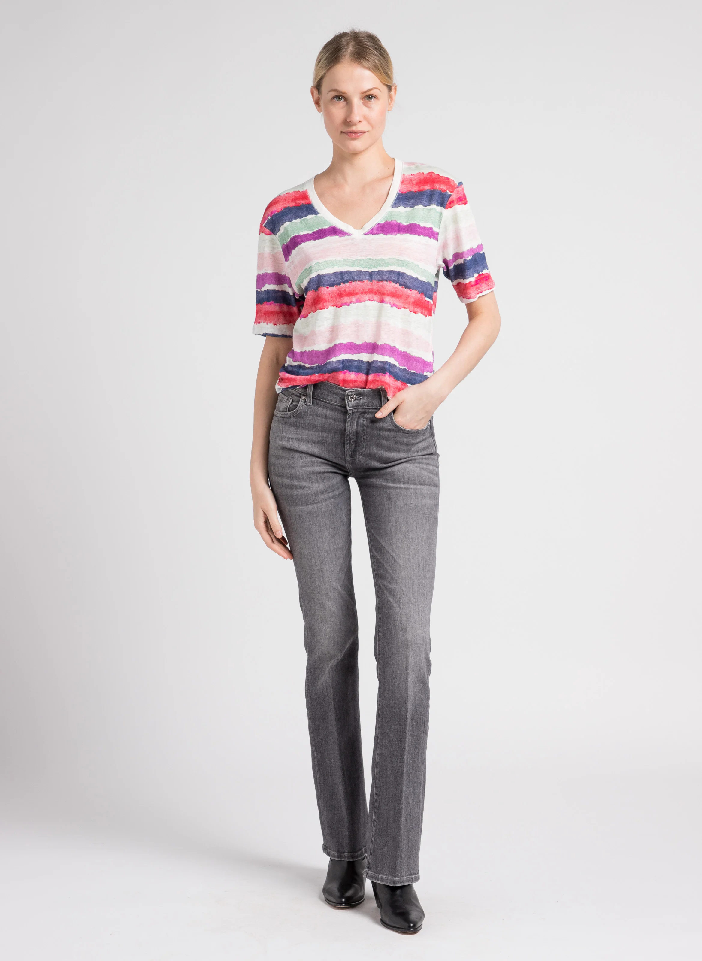 SOHO - Jean bootcut taille normal délavé | Gris