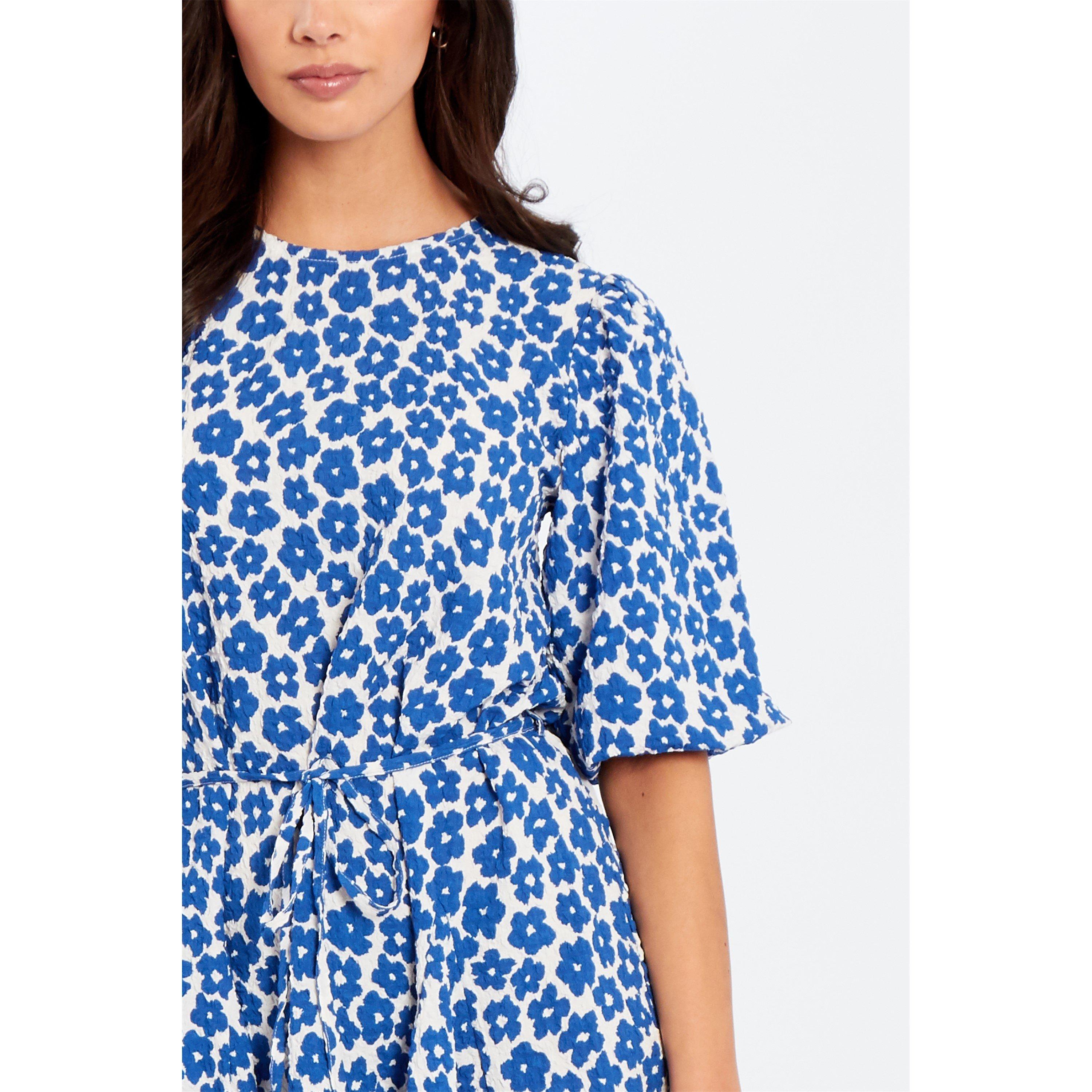 Be You Crinkle Puff Slv Tie Waist Dress