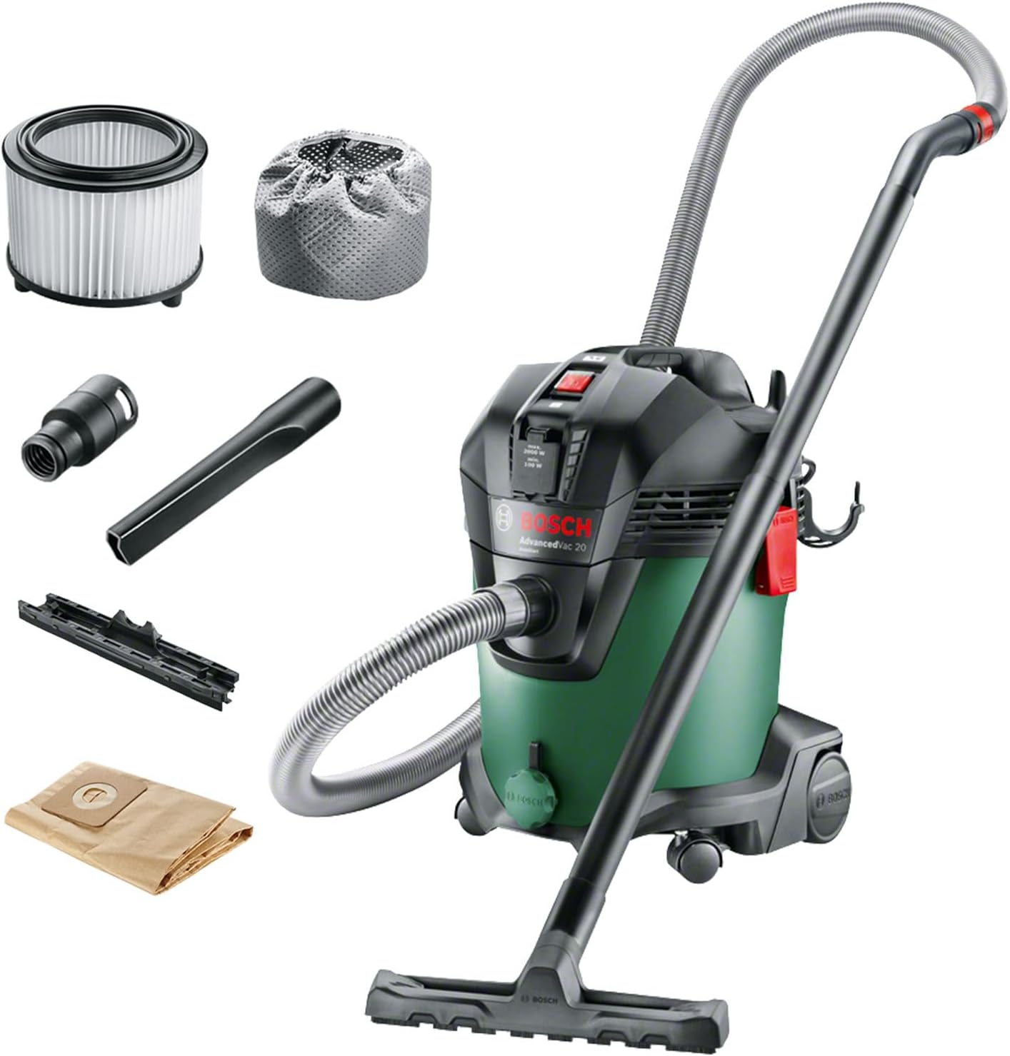 Bosch Nass- und Trocken Staubsauger AdvancedVac 20 (1200 Watt, 20 Liter Behältervolumen, in Karton)