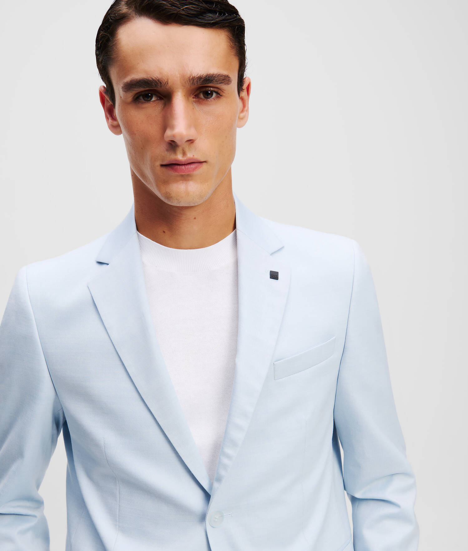 COSTUME DEUX PIÈCES À BOUTONNAGE SIMPLE - Bleu Clair