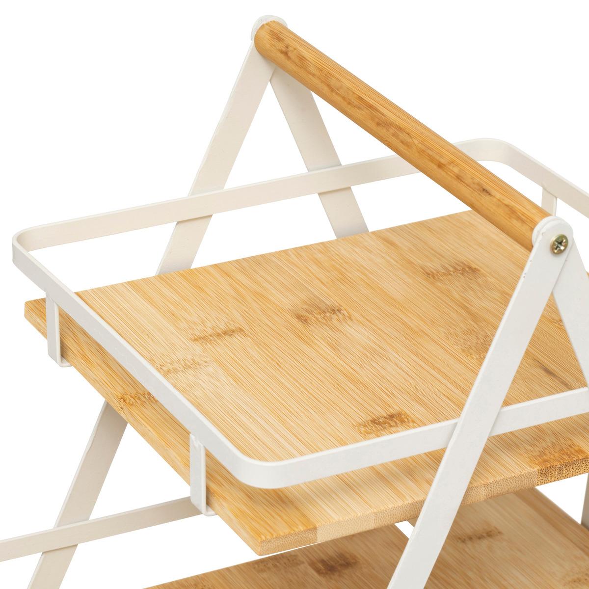 ETAGERE 2 NIVEAUX ORDERA METAL BAMBOU BEIGE