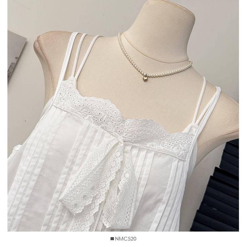 Lemongrass - Spaghettibandjes Cami-jurk met borduurwerk