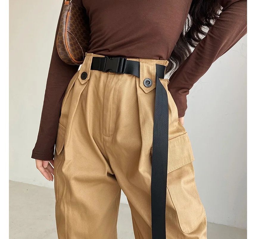 Opuscule - Hoge taille effen rechte broek