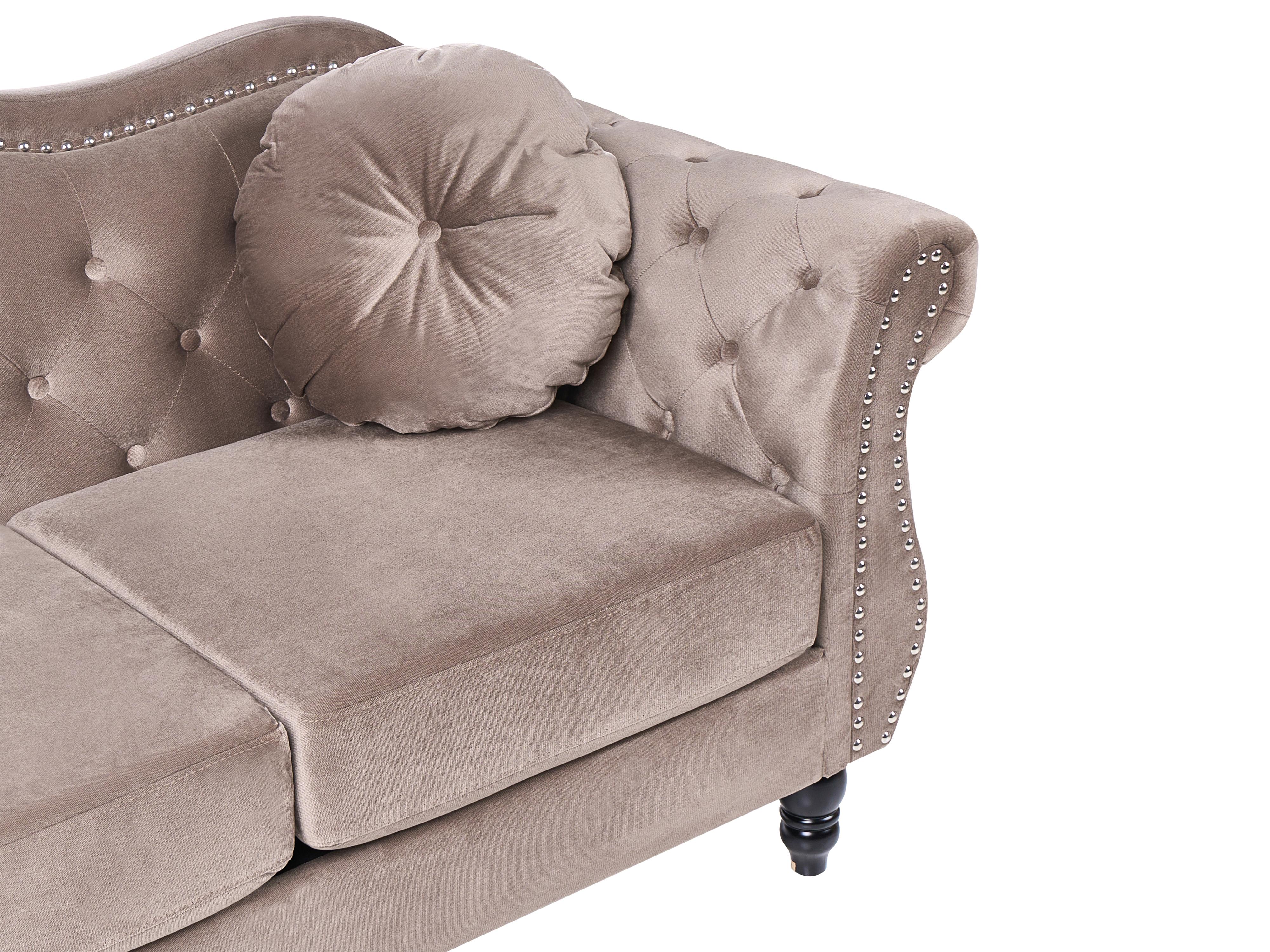 Bank 3-zits SKIEN Fluweel Taupe