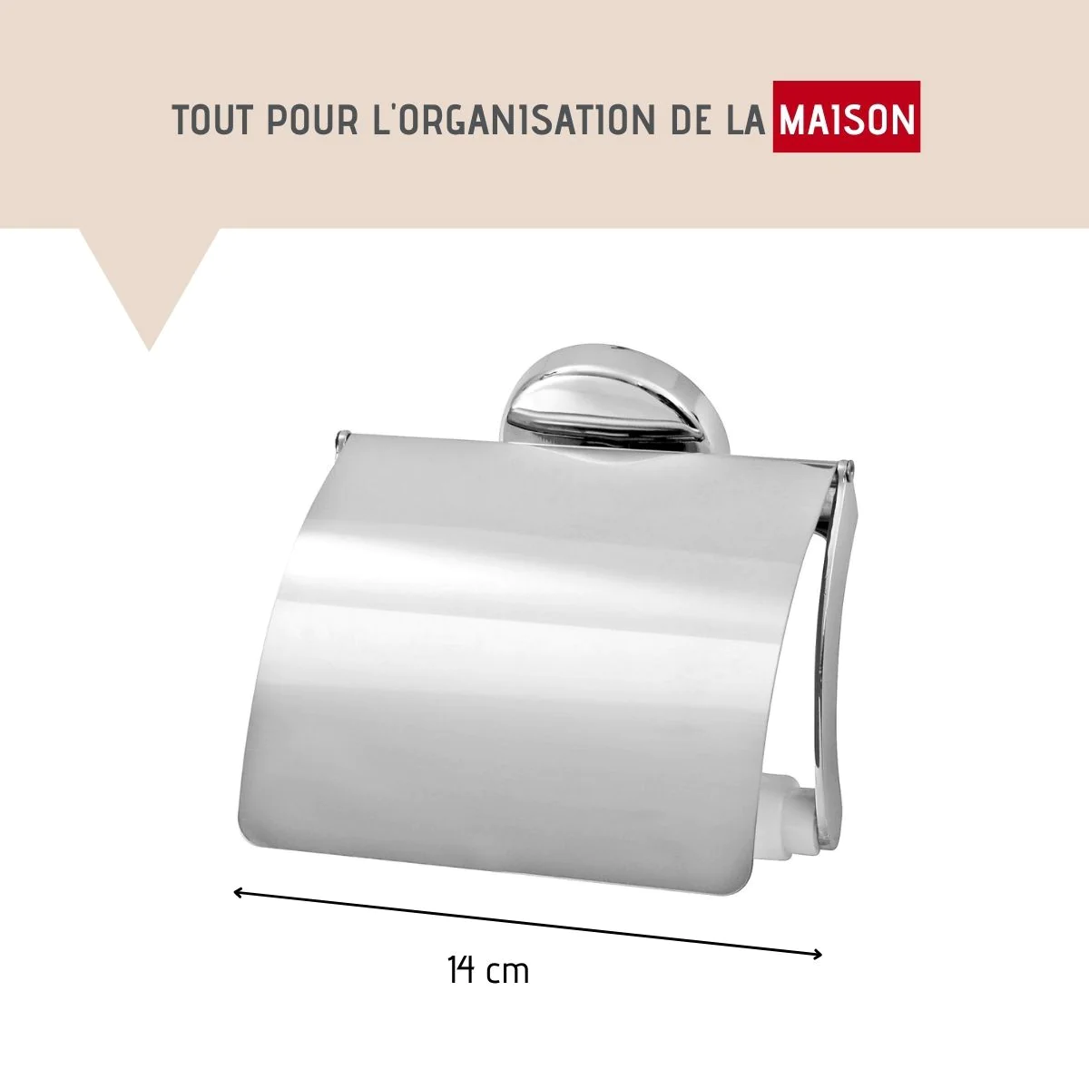 Porte papier toilette mural gris Vision Fackelmann