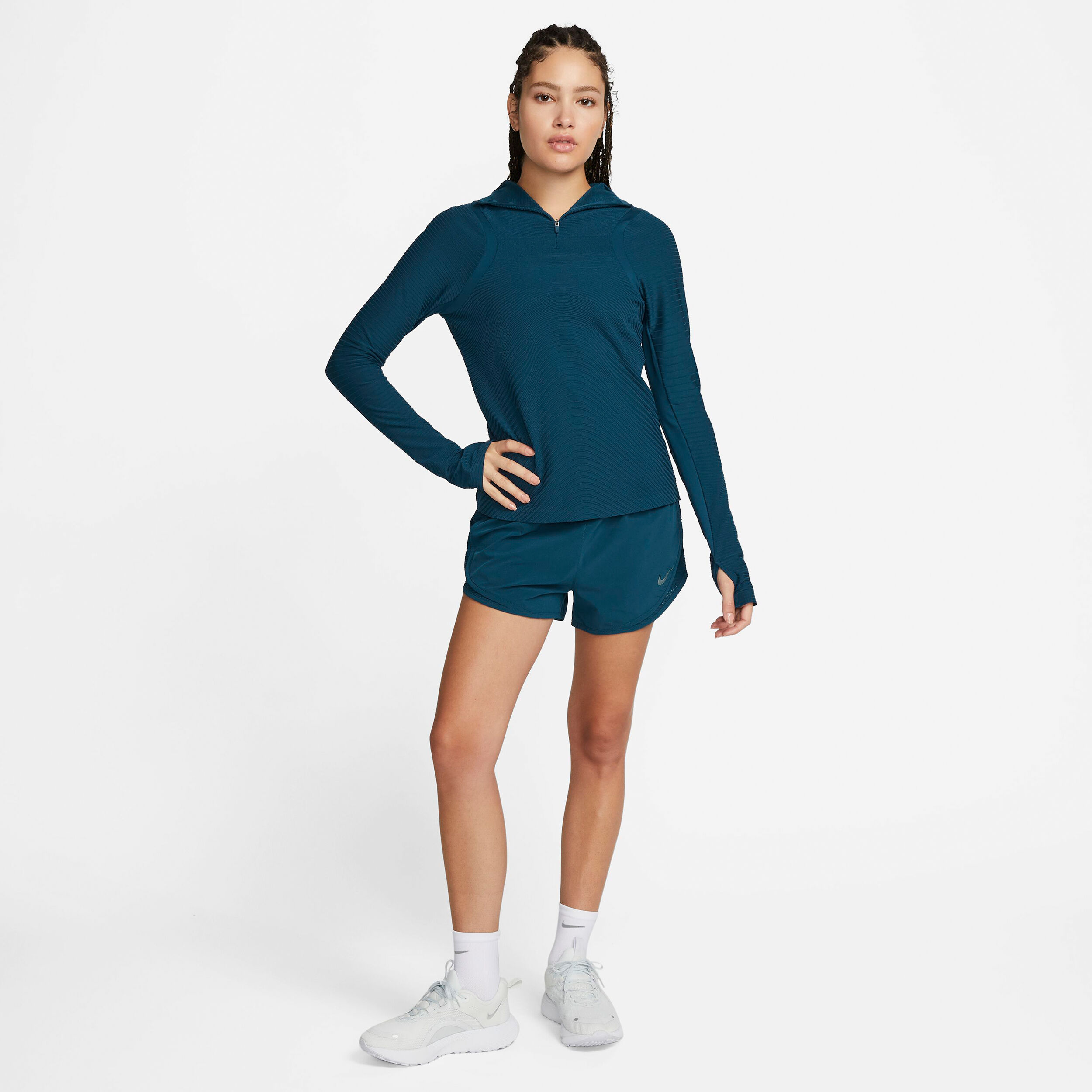 Nike Advantage Therma-Fit Division Mid-Layer Top De Course Femmes - Bleu , Noir