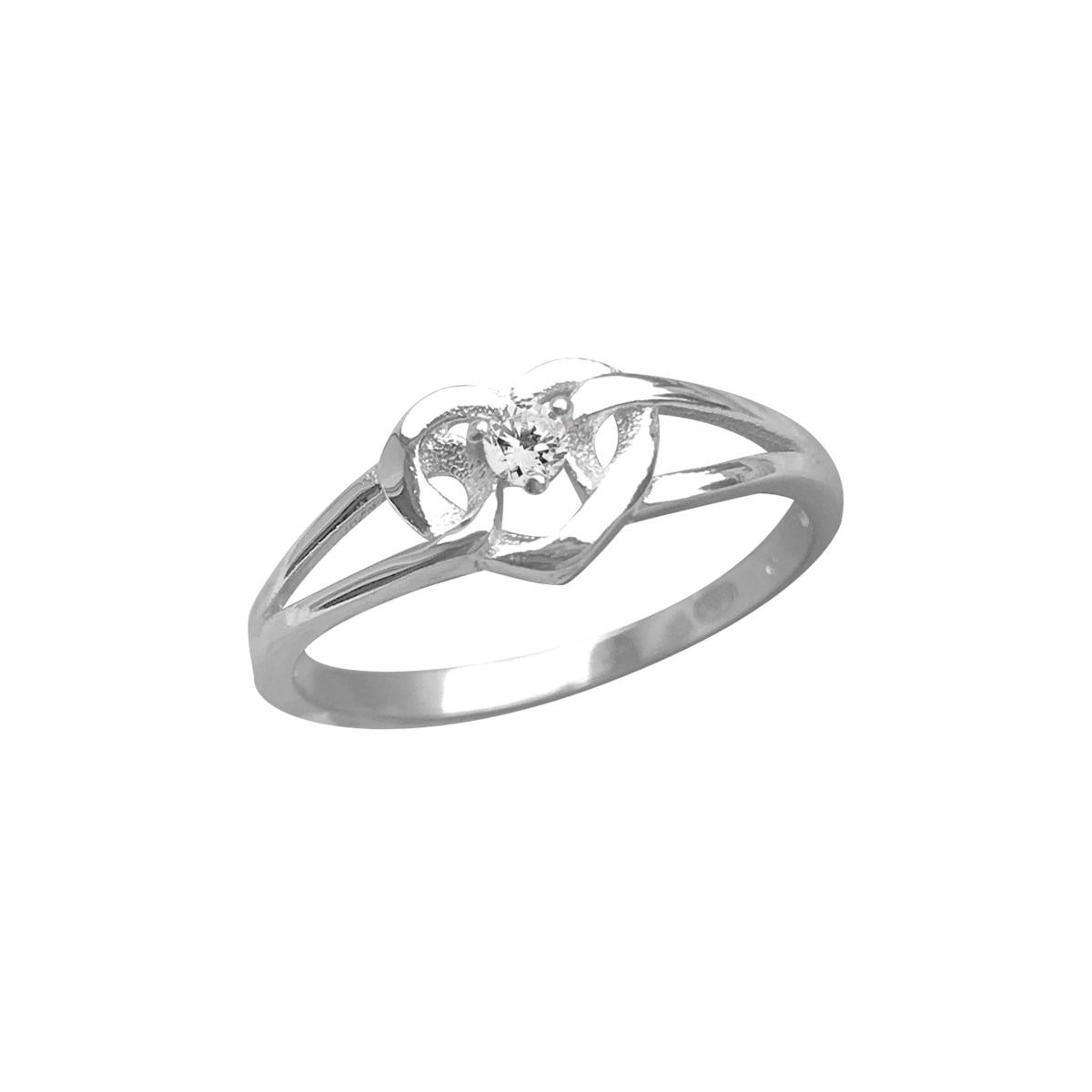 Bague argent 925 rhodié et oxyde de zirconium
