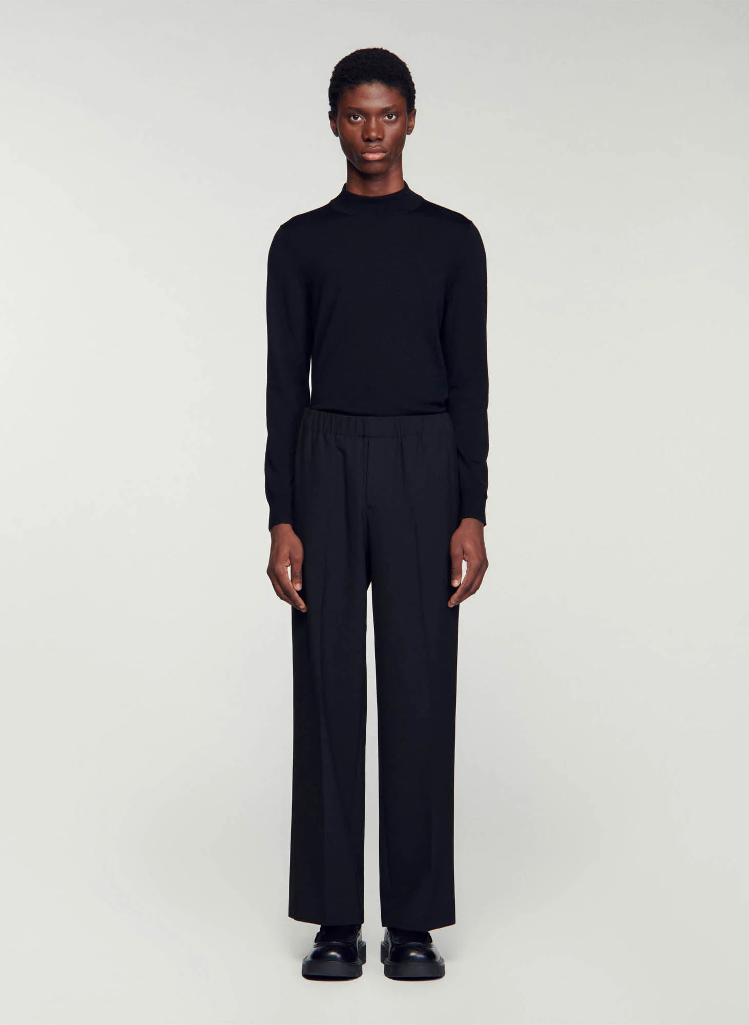 Pantalon large en jersey | Noir