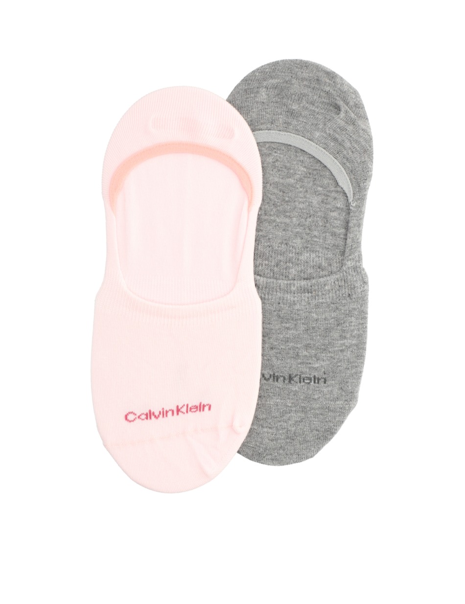 CK WOMEN FOOTIE MID CUT 2P