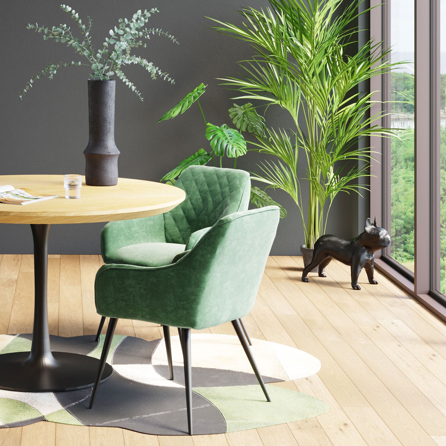KARE DESIGN Dekofigur GANGSTER MOPS 40 cm schwarz /weiß