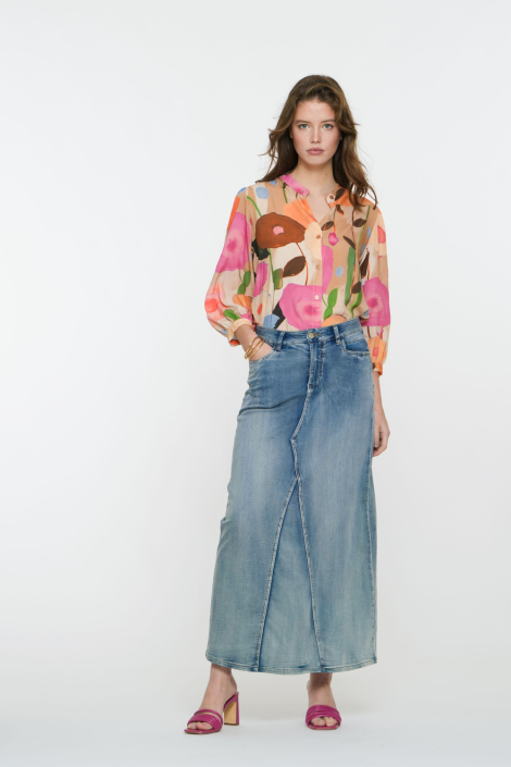 Geisha blauwe dames rok