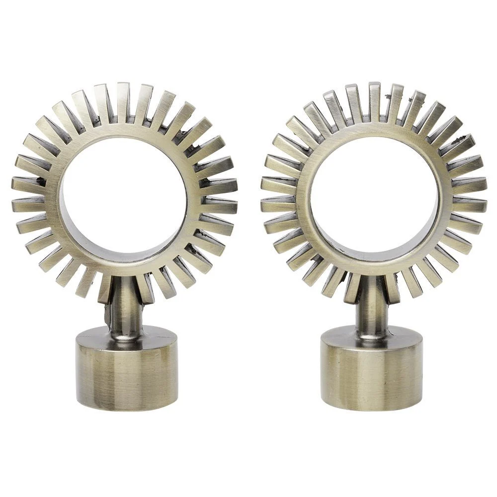 Embout tringle à rideau Ø20mm aluminium brossé x2