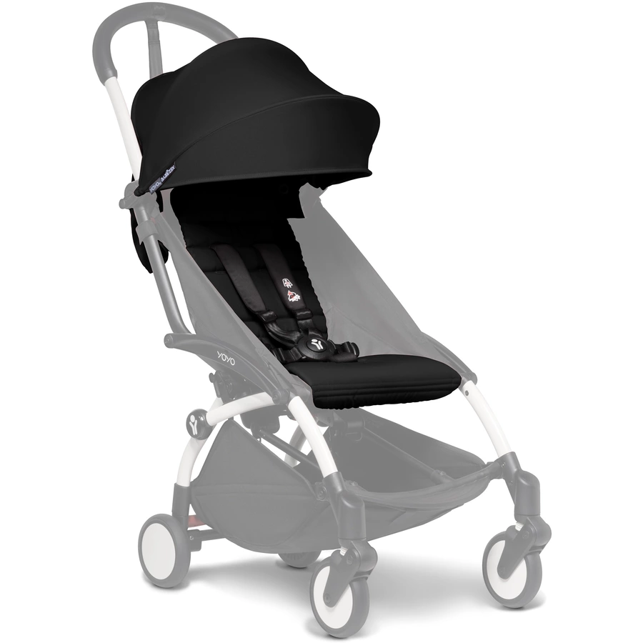 BABYZEN Kinderwagen YOYO2 0+ Black mit Neugeborenenaufsatz und Textilset Black
