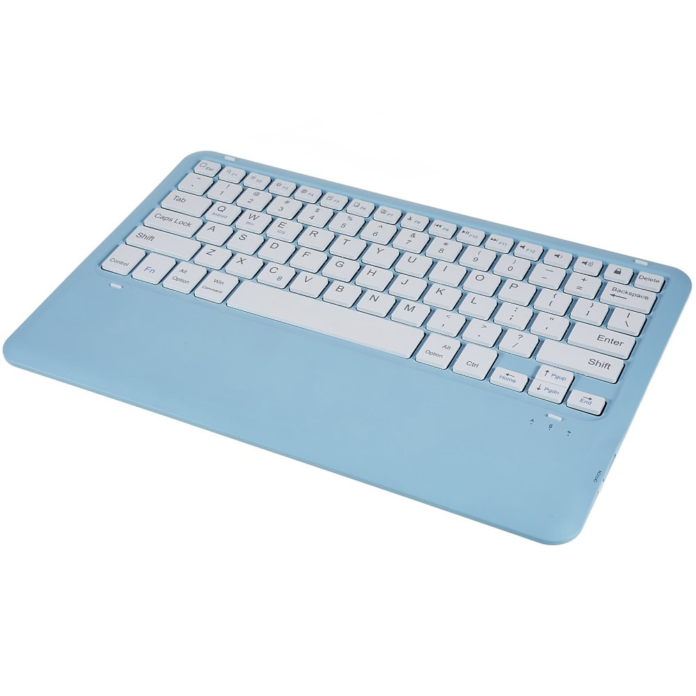 Samsung Galaxy Tab S8 Ultra Leder Tasche mit abnehmbarer Bluetooth Tastatur Keyboard   S-Pen Halterung (QWERTY) - Hellblau