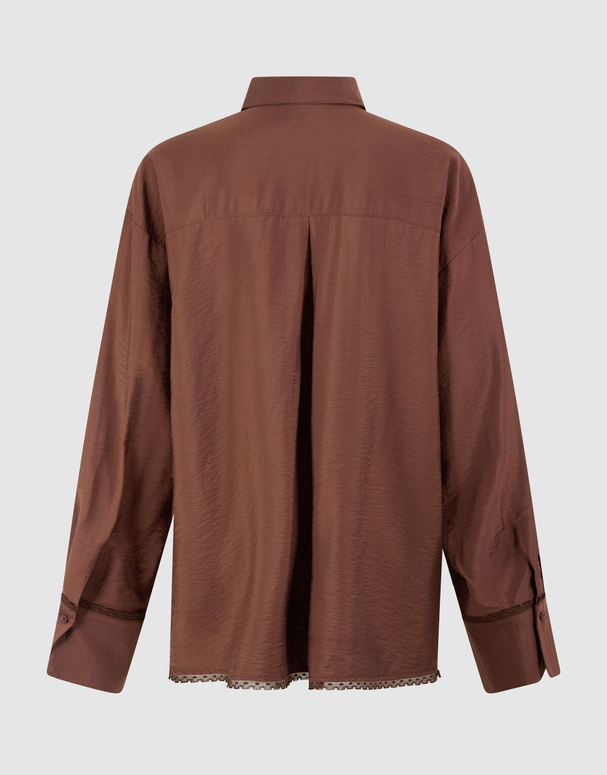 Oversized Kanten Blouse Bruin