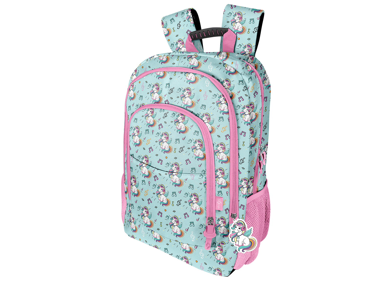 MOCHILA GRANDE MITOS MUSICAL UNICORN 29X43X13CM