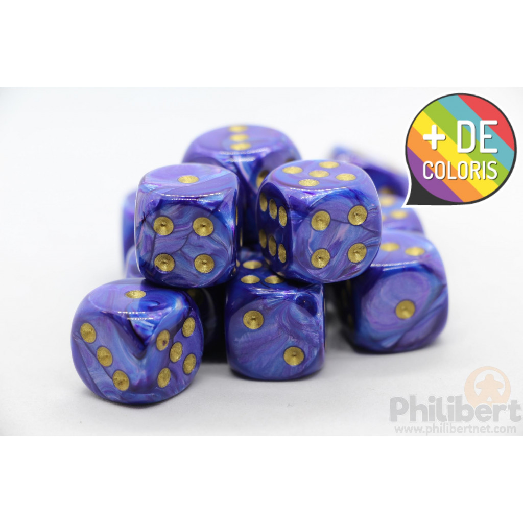 Set de 12 Dés 6 Faces Chessex : Lustrous