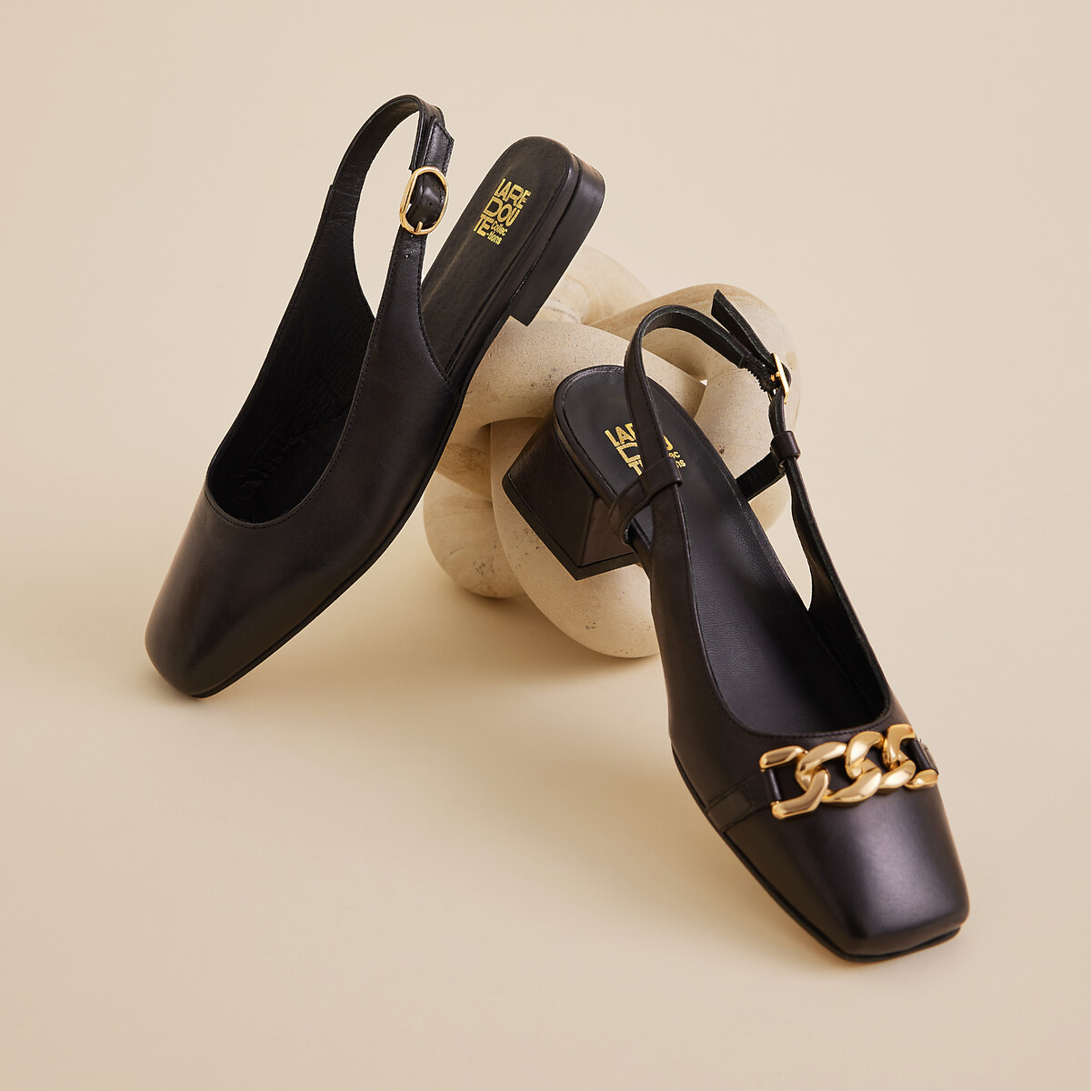 COLEÇÕES LA REDOUTE<br>Bailarina em couro, brede hak