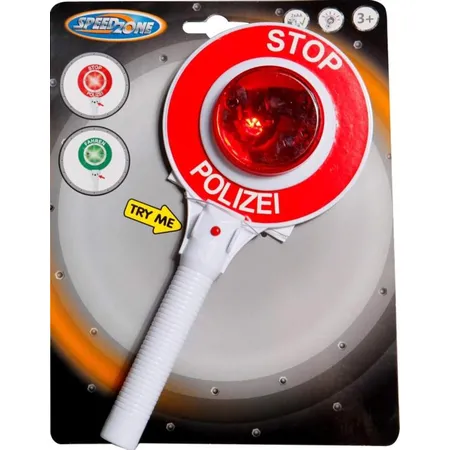 Speedzone Polizeikelle mit 2 LED-Lichtern
