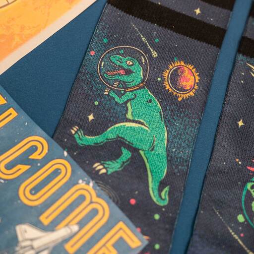 Meias American Socks Space Dino Mid High
