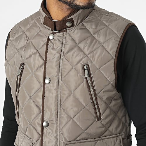 Doudoune Sans Manches Beige Taupe