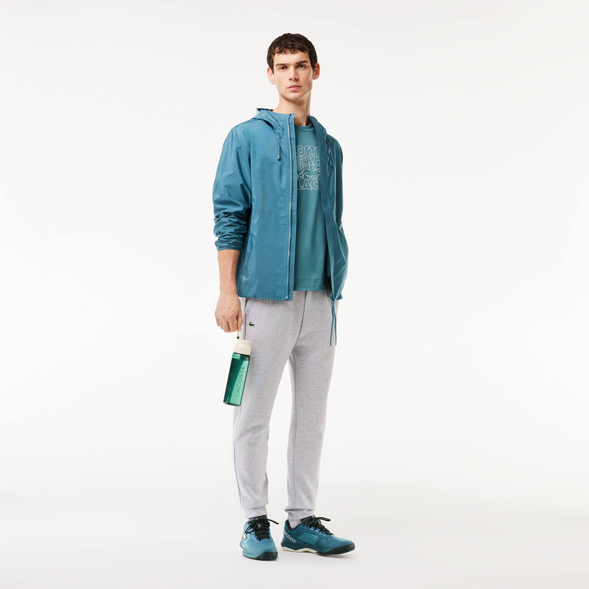 Pantalon de jogging uni avec empiècements en mesh Pantalons de survêtement - Gris - Lacoste - Homme