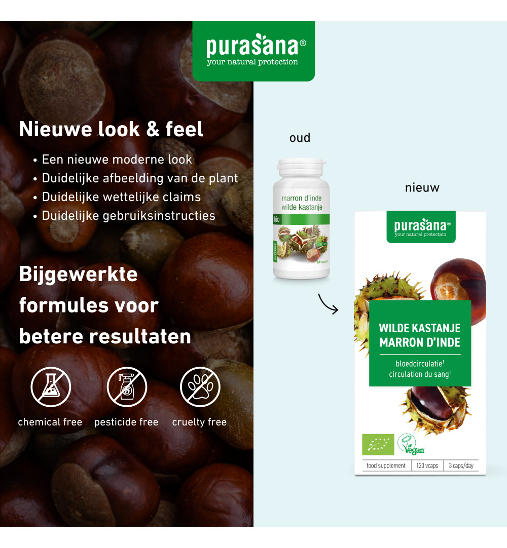 Purasana Wilde Kastanje/Marron D’Inde Vegan Bio (120 vega capsules)
