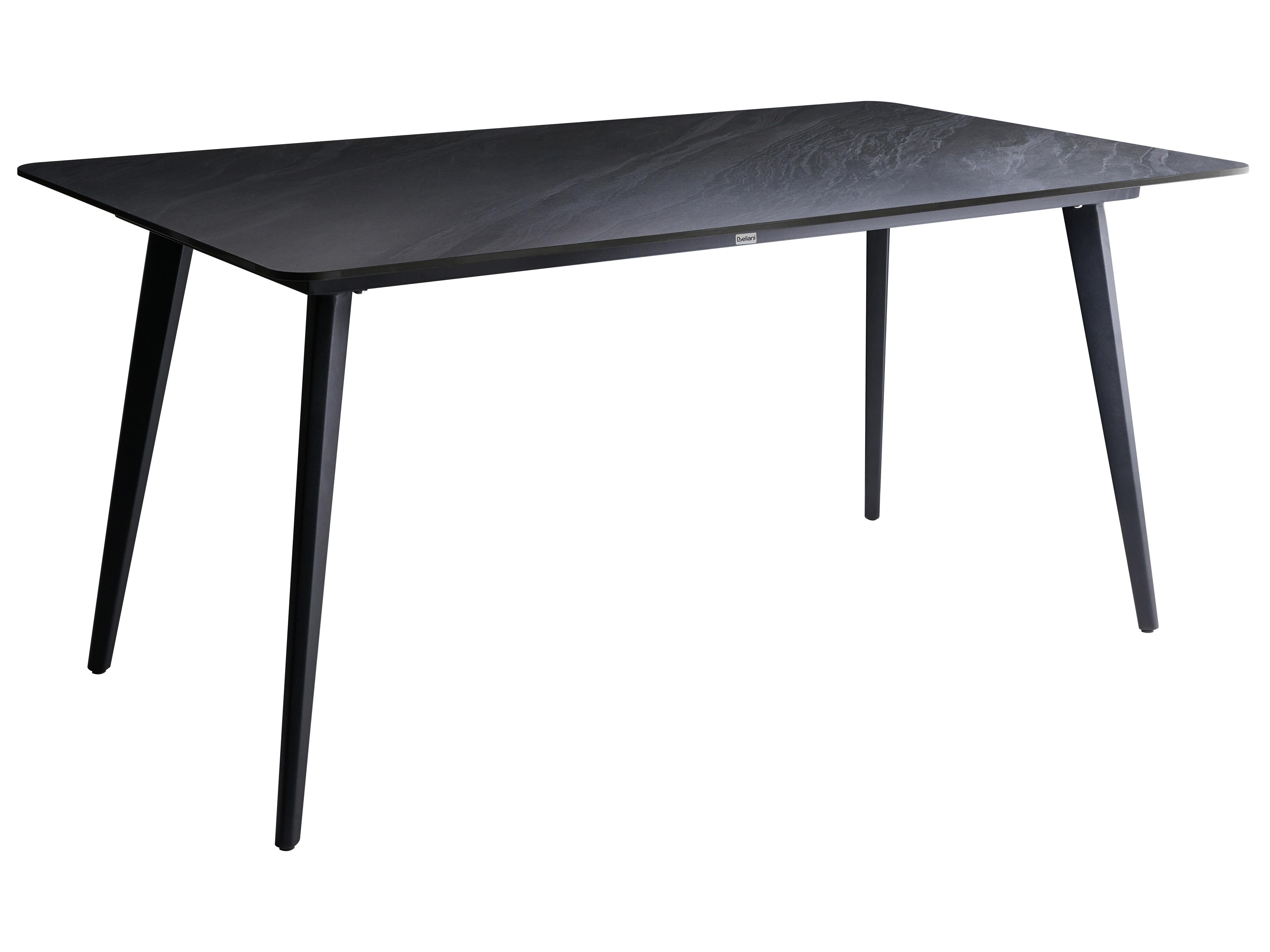Tuin eettafel RODALLO 160 cm 90 cm Steen Zwart marmer