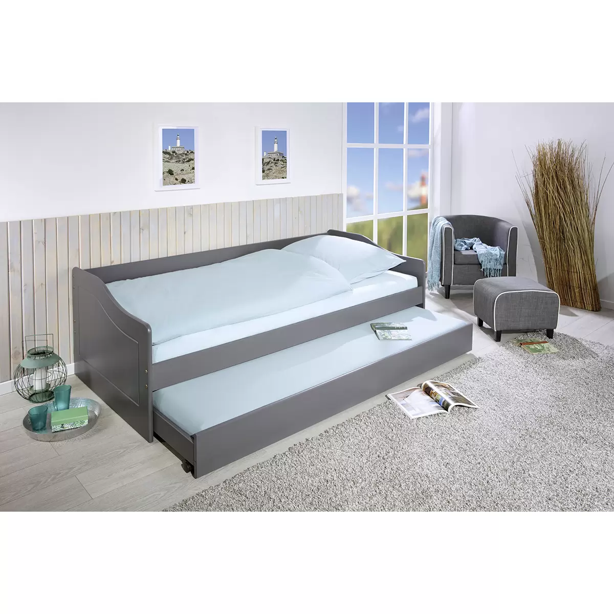Funktionsbett Leonie 90x200 Grau