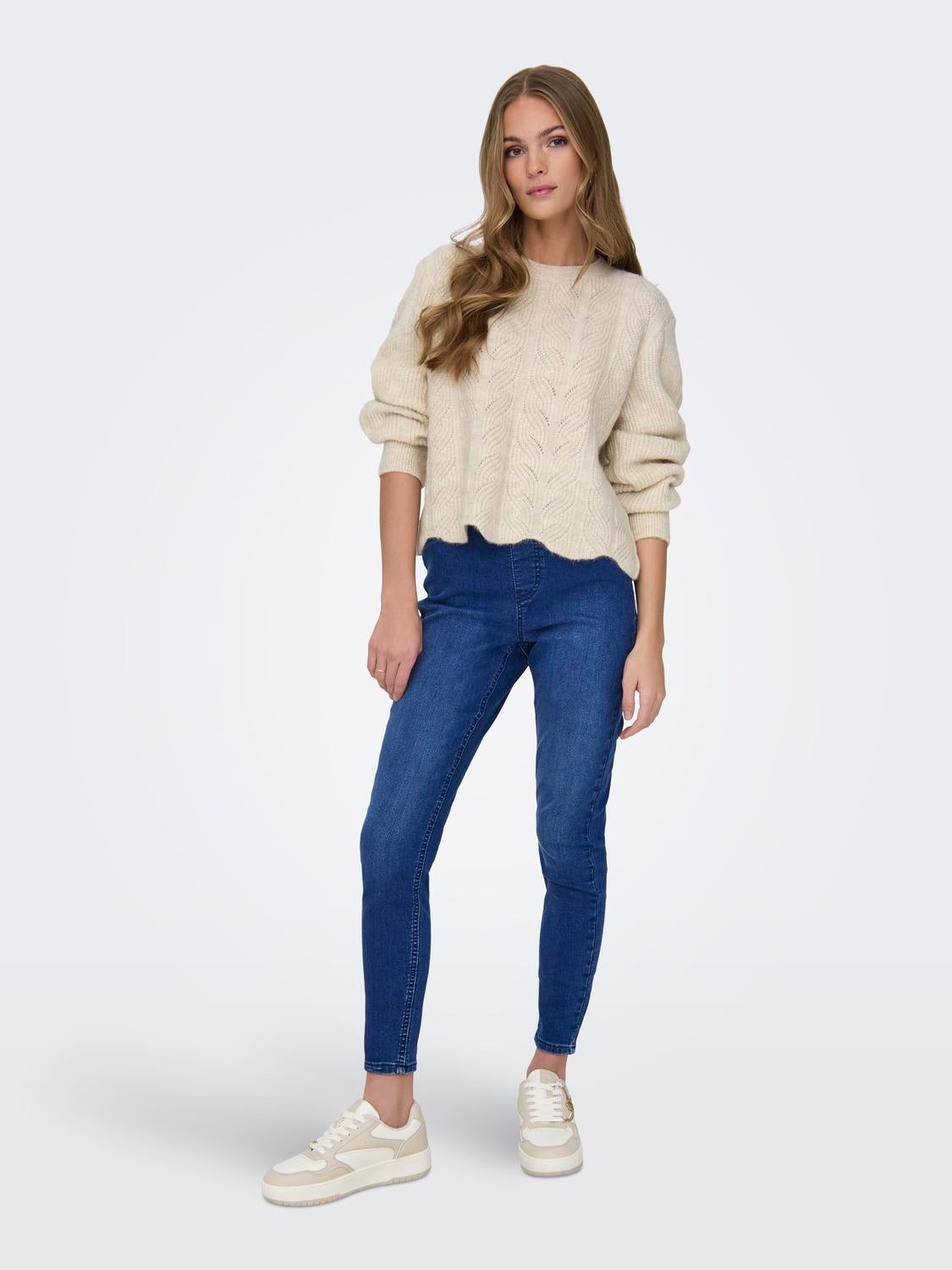 JDYNALINA Hohe Taille Slim Fit Jeggings Medium Blue Denim