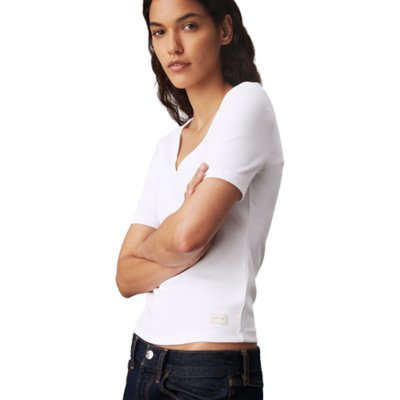 Tee-shirt à manches courtes femme Wovenlabel CALVIN KLEIN