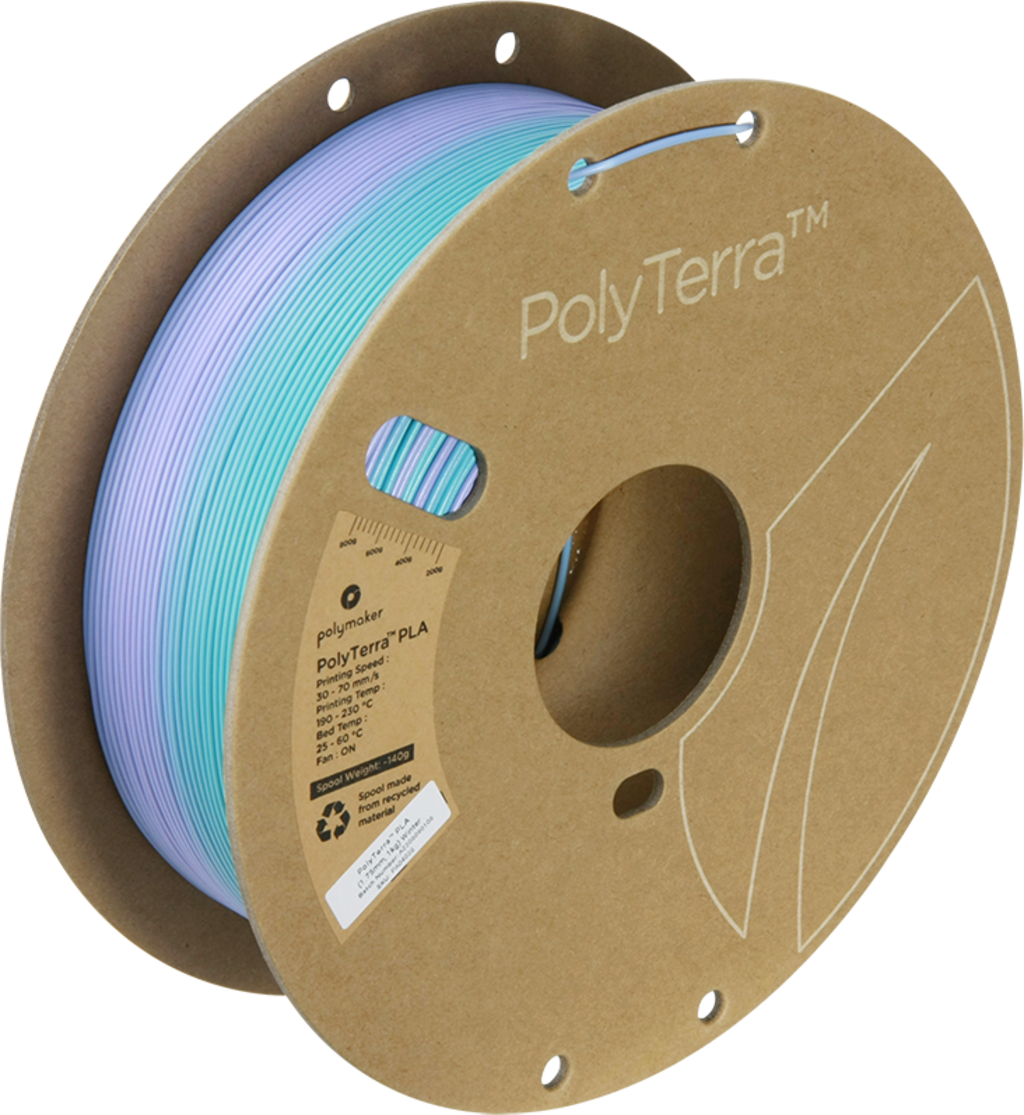 Polymaker  PolyTerra Gradient PLA Winter, 1,75 mm / 1000 g    Umweltfreundliches PLA-Filament mit sanften Farbübergängen