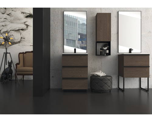 LED badkamerspiegel Qube 60x110 cm zwart