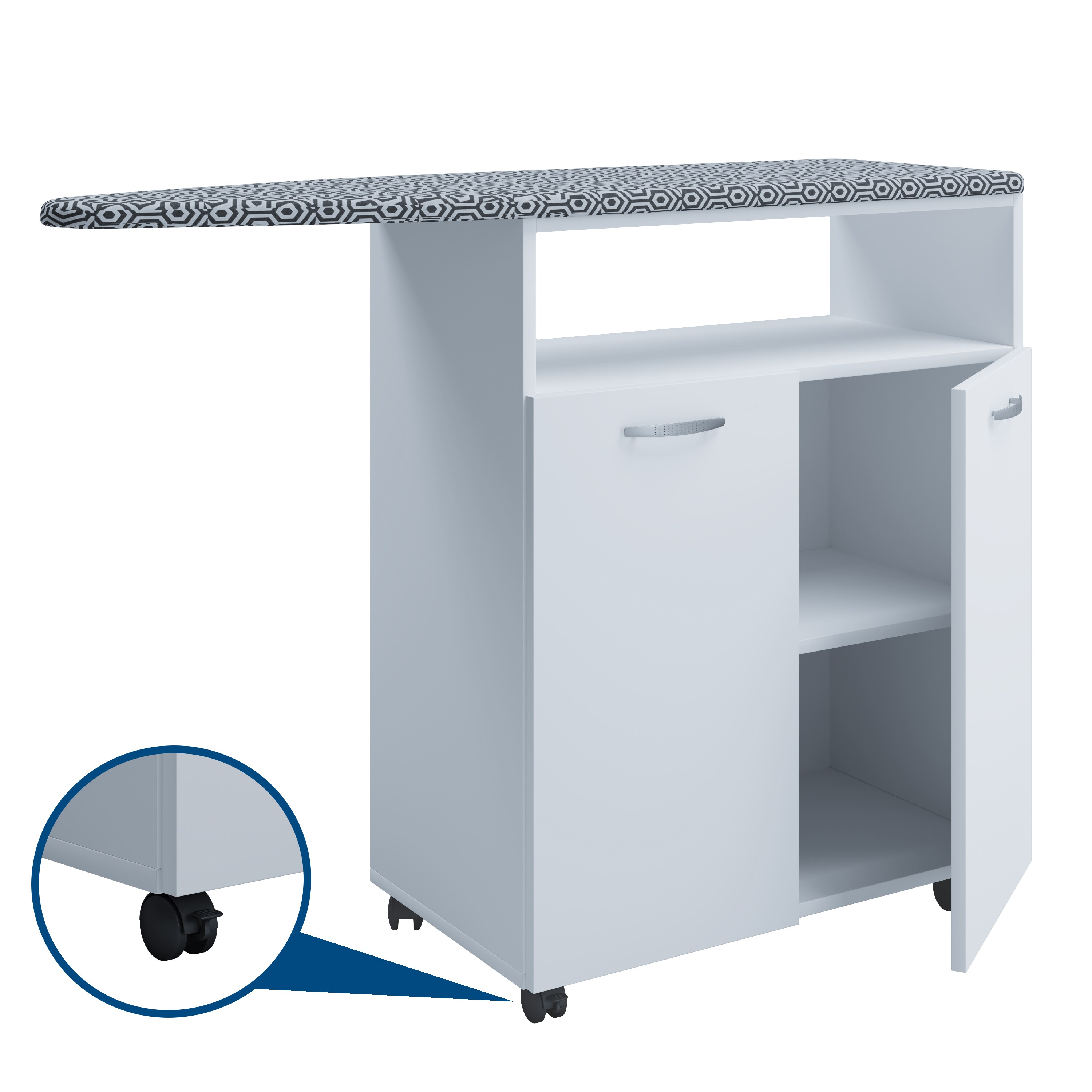 VCM Holz Kommode Bügelbrett Sideboard Highboard Bügelschrank Anrichte Schrank Bigilo