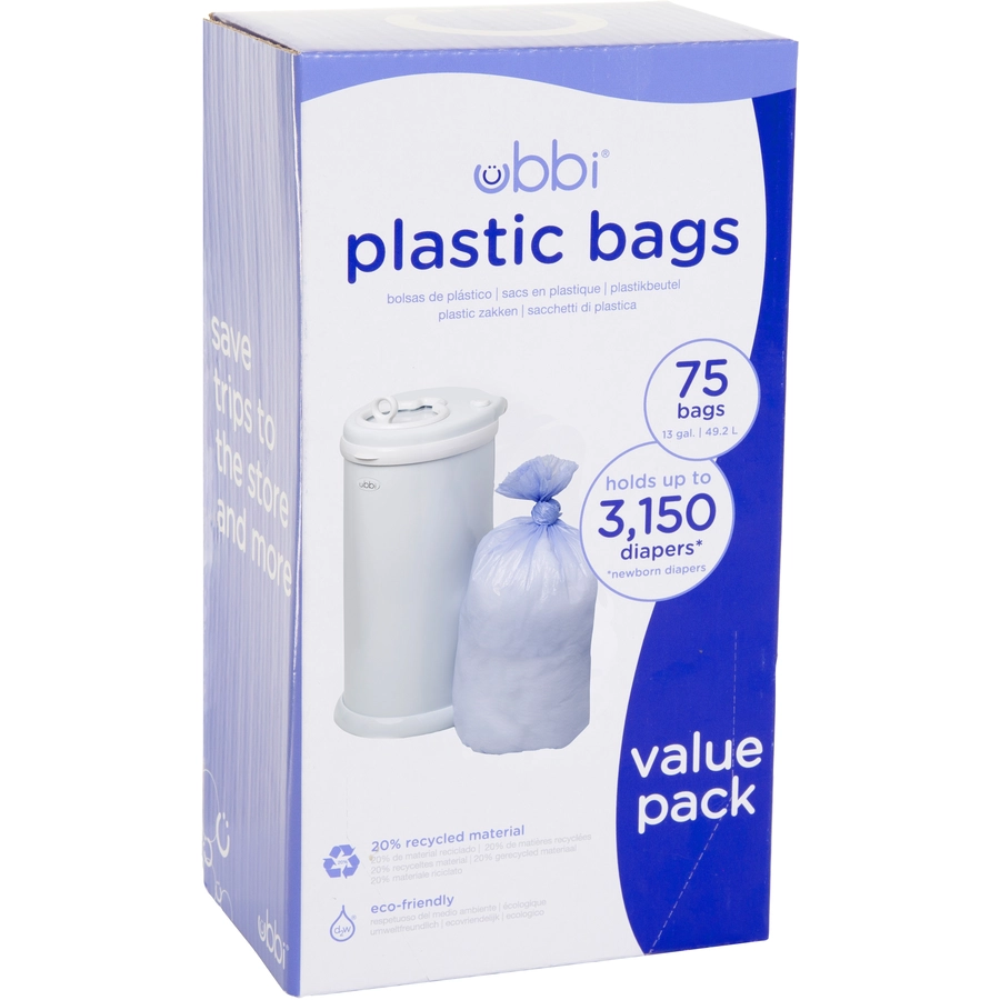 ubbi® Plastikbeutel 25 Stück, 3er Pack