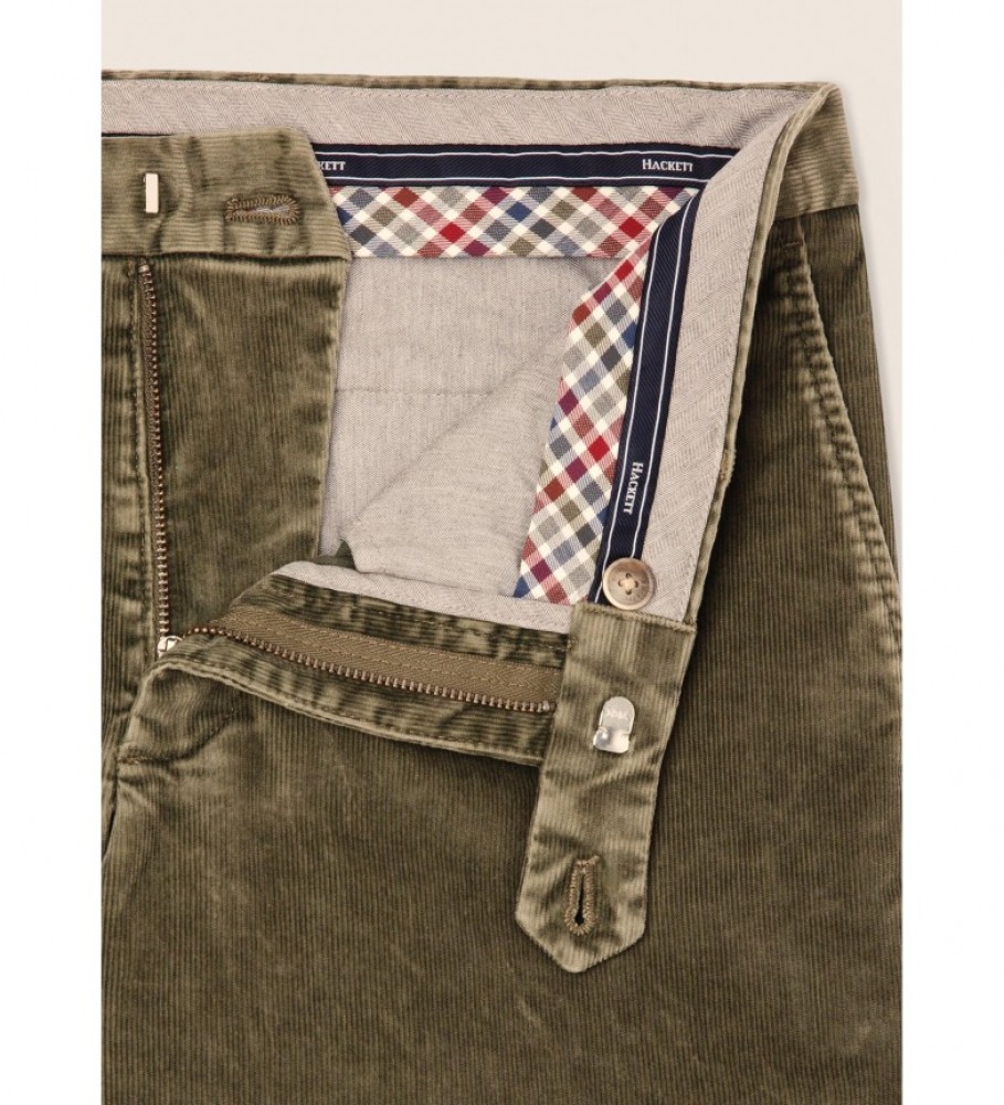 Calças chino de veludo cotelê Hackett, verdes