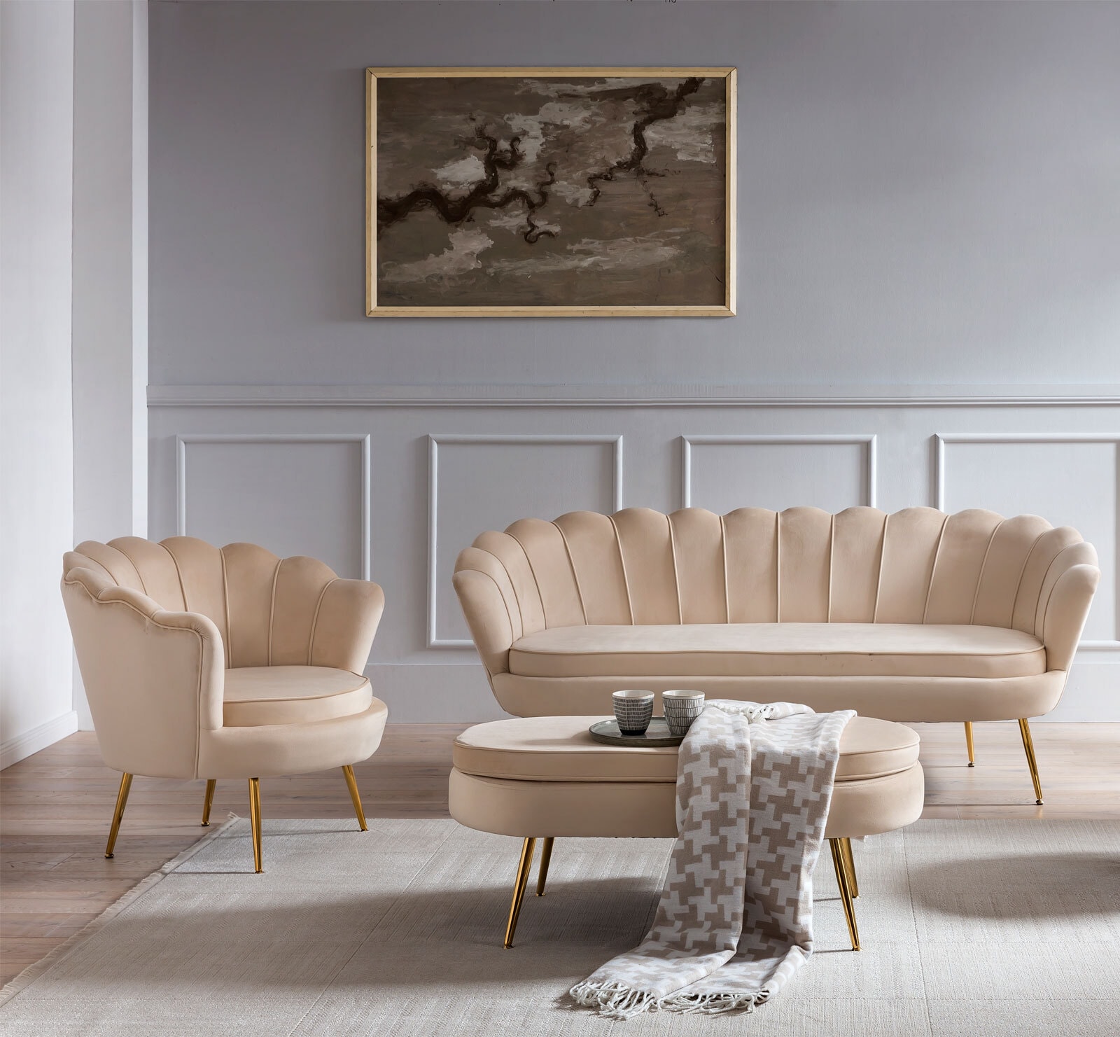Polsterbank beige