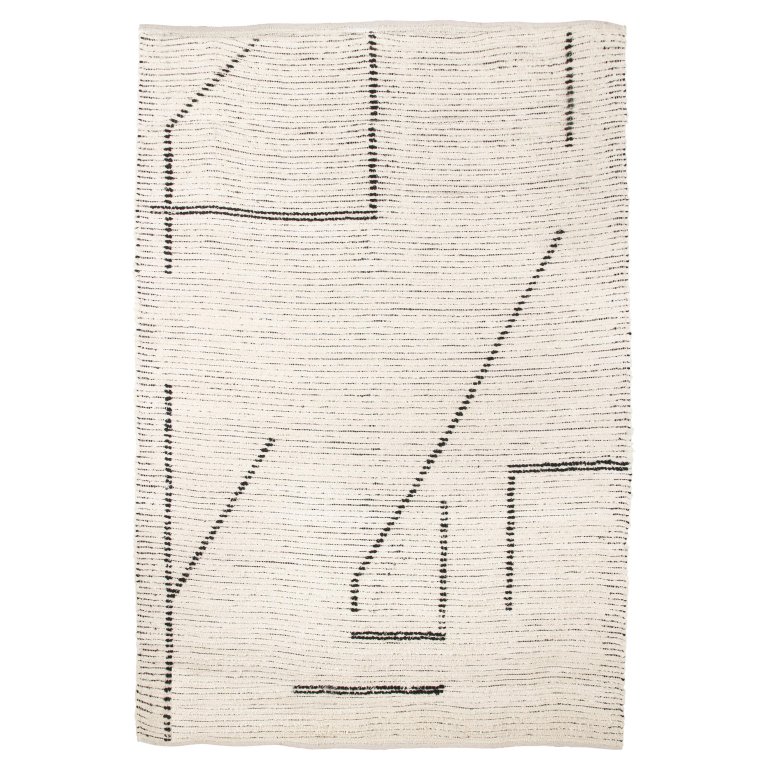 HKliving Hand Woven vloerkleed 200x300 cream/charcoal