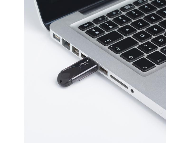 PNY USB-Stick Attaché 4 2.0  64 GB USB-Stick mit 64 GB Speicherkapazität und 25 MB/s Lesegeschwindigkeit