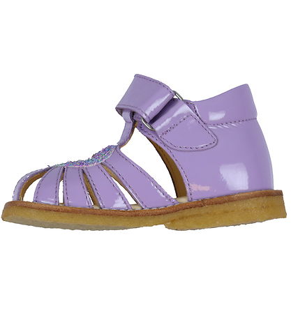 Angulus Sandalen Herzsandale - Flieder/Confetti Glitter
