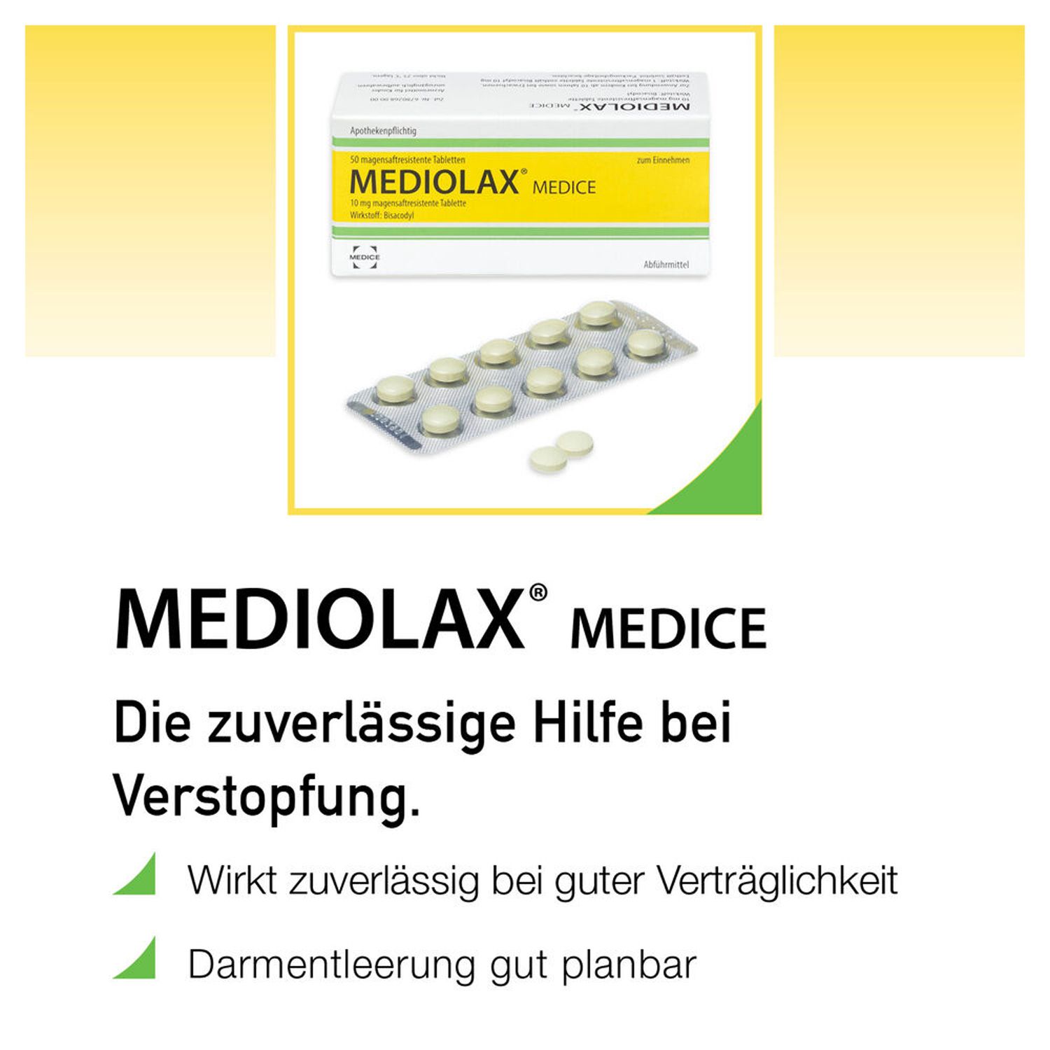 MEDIOLAX bei Verstopfungsbeschwerden