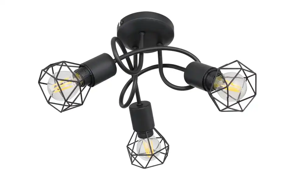 Deckenstrahler 3-flammig 20 cm 36 cm 36 cm Schwarz