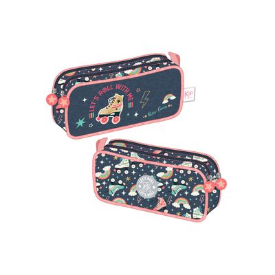 Trousse KIP Roller - 2 compartiments - bleu marine - Kid'Abord