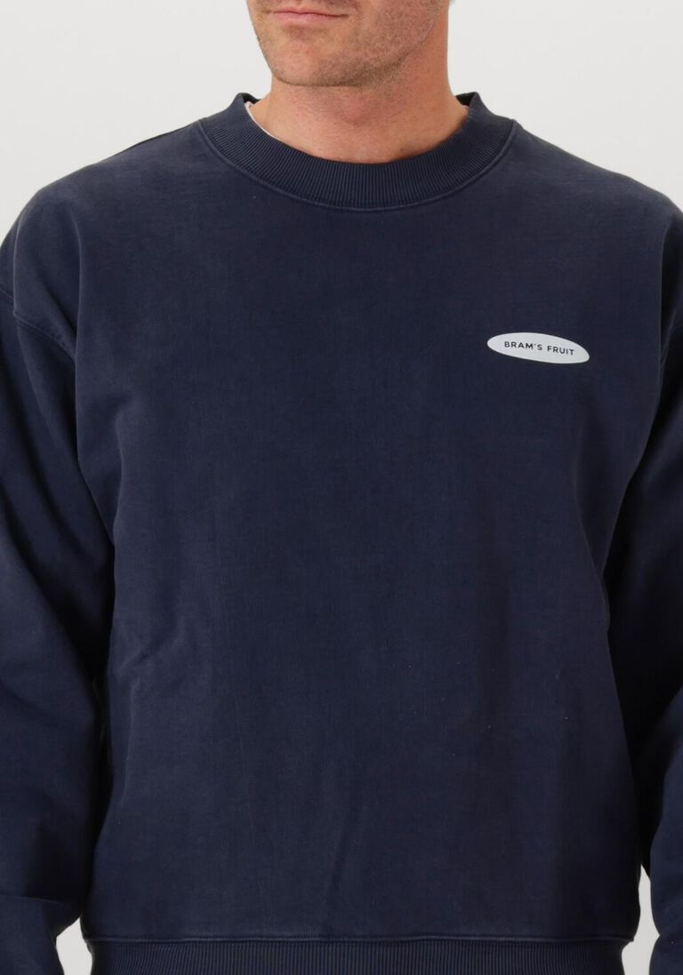 donkerblauwe bram's fruit sweater f*ck off crewneck