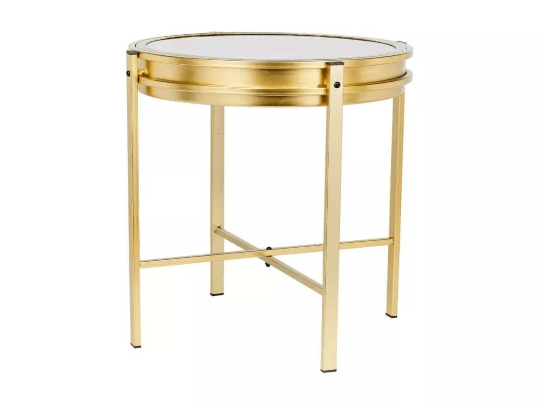 Table d'appoint avec horloge doré