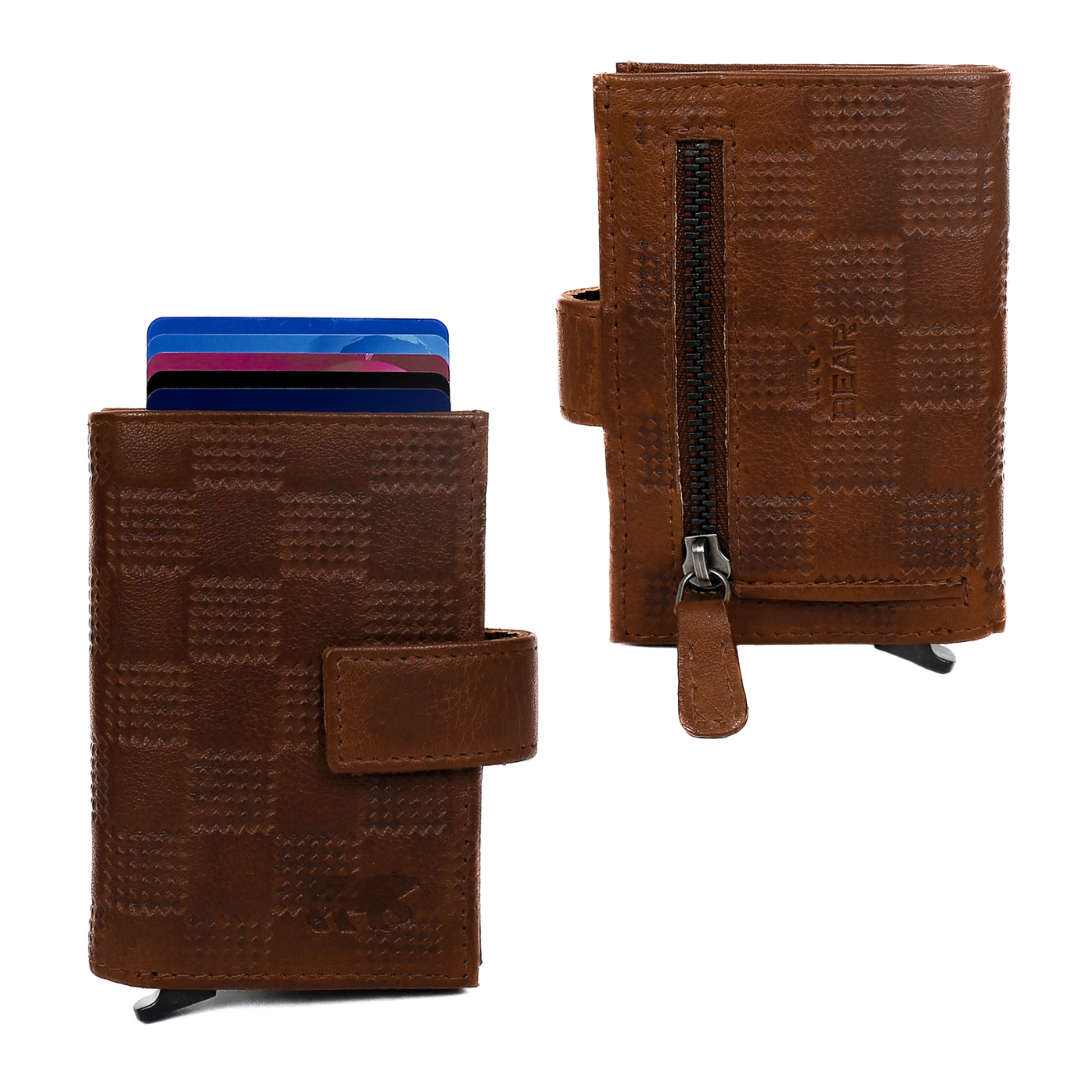 Pasjeshouder 'Elsie' block/cognac Block Cognac