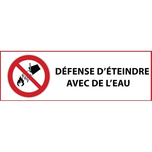 Signalétique P011 ISO 7010 – Interdiction d’Éteindre à l’Eau