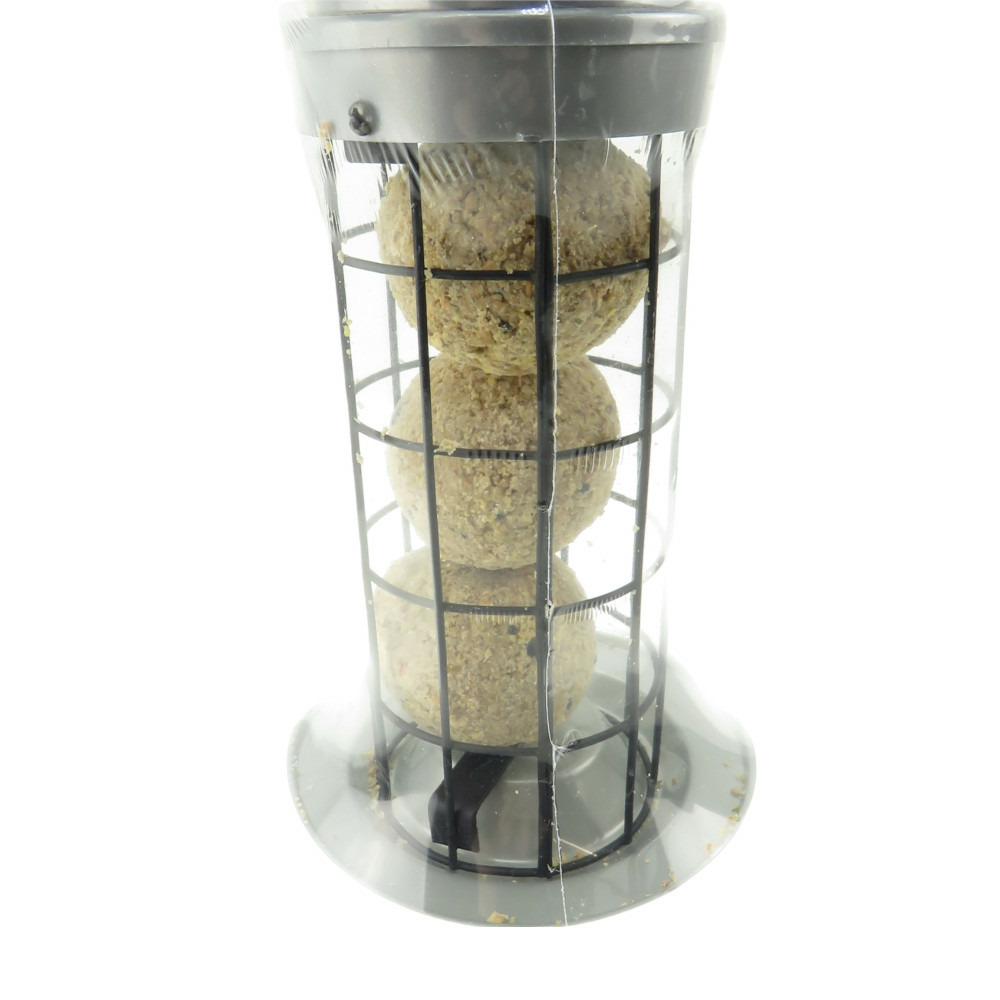 Mangeoire duo laos, boules mésange et graines , hauteur 38 cm pour oiseaux