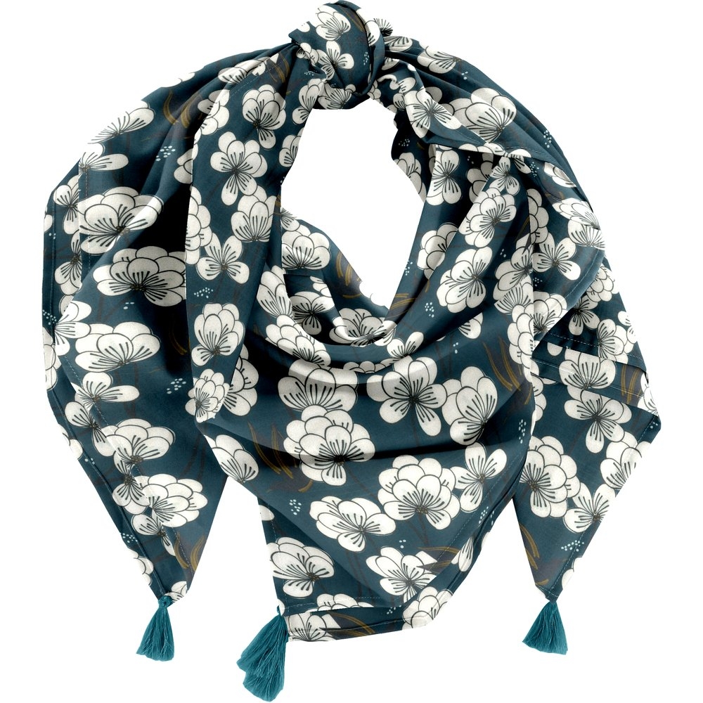 Foulard Pompon Paradis Bleu